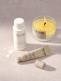 NEOM de-stress trio gift set with candle, bath milk, calming pen (British brand)