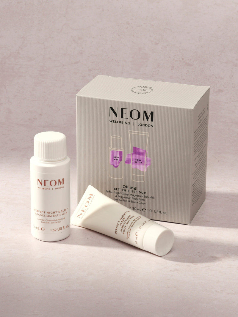 NEOM Better Sleep Duo gift set with bath milk and body butter (British brand)