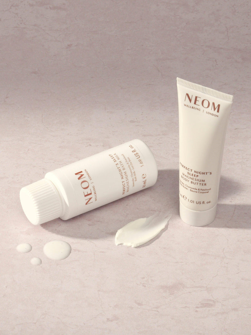 NEOM Better Sleep Duo gift set with bath milk and body butter (British brand)