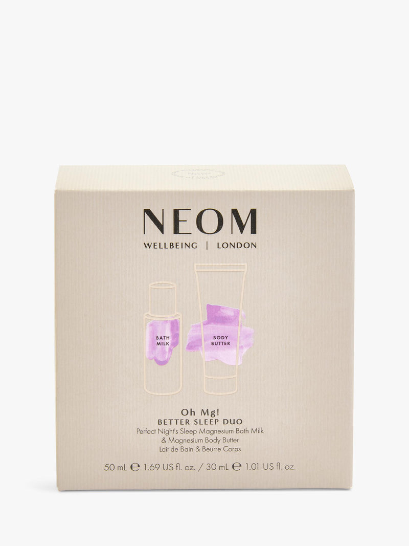 NEOM Better Sleep Duo gift set with bath milk and body butter (British brand)