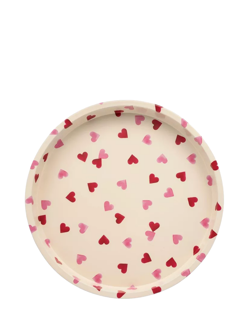 Emma Bridgewater pink hearts steel tray - British product