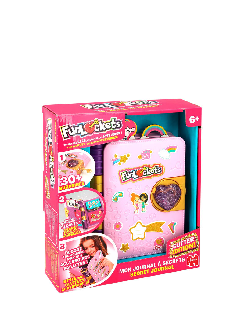 FunLockets glitter secret journal with surprises, UK version