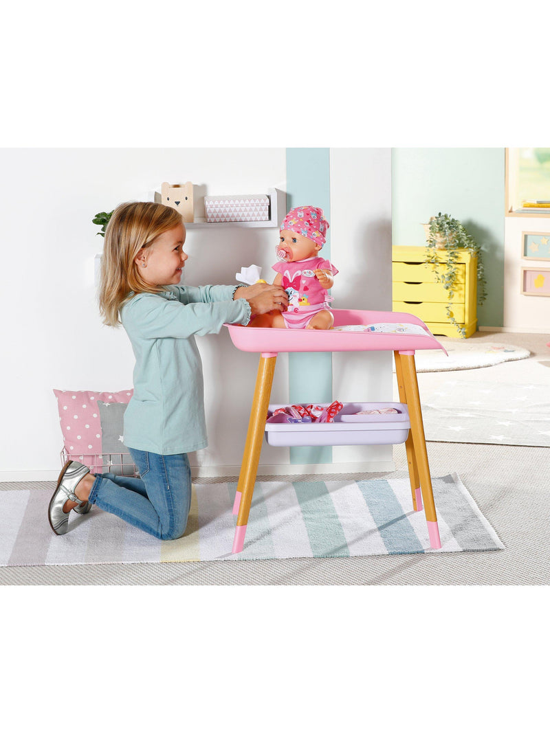 Baby Born doll changing table with mat and tissue dispenser, imported from the UK