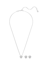 John Lewis Swarovski Ariana Grande Crystal Heart Pendant and Earrings Set, Rhodium Plated- Buy online at McGrocer