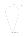 Swarovski crystal heart pendant and earrings set rhodium plated (British brand)