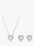 Swarovski crystal heart pendant and earrings set rhodium plated (British brand)