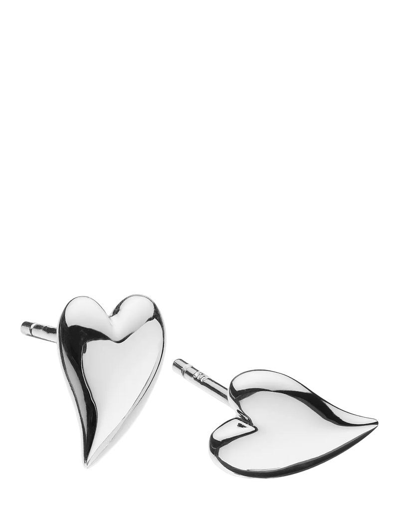 Kit Heath small heart stud earrings in silver, UK version