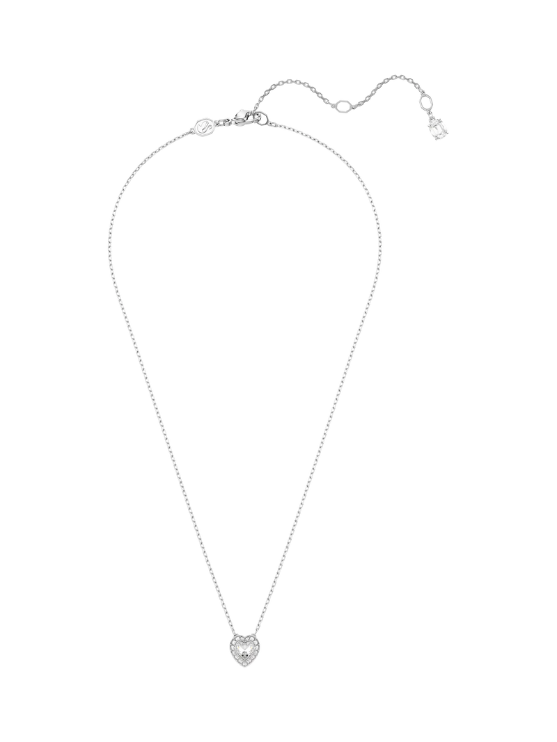 Swarovski crystal heart pendant necklace rhodium plated, imported from the UK