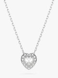 Swarovski crystal heart pendant necklace rhodium plated, imported from the UK