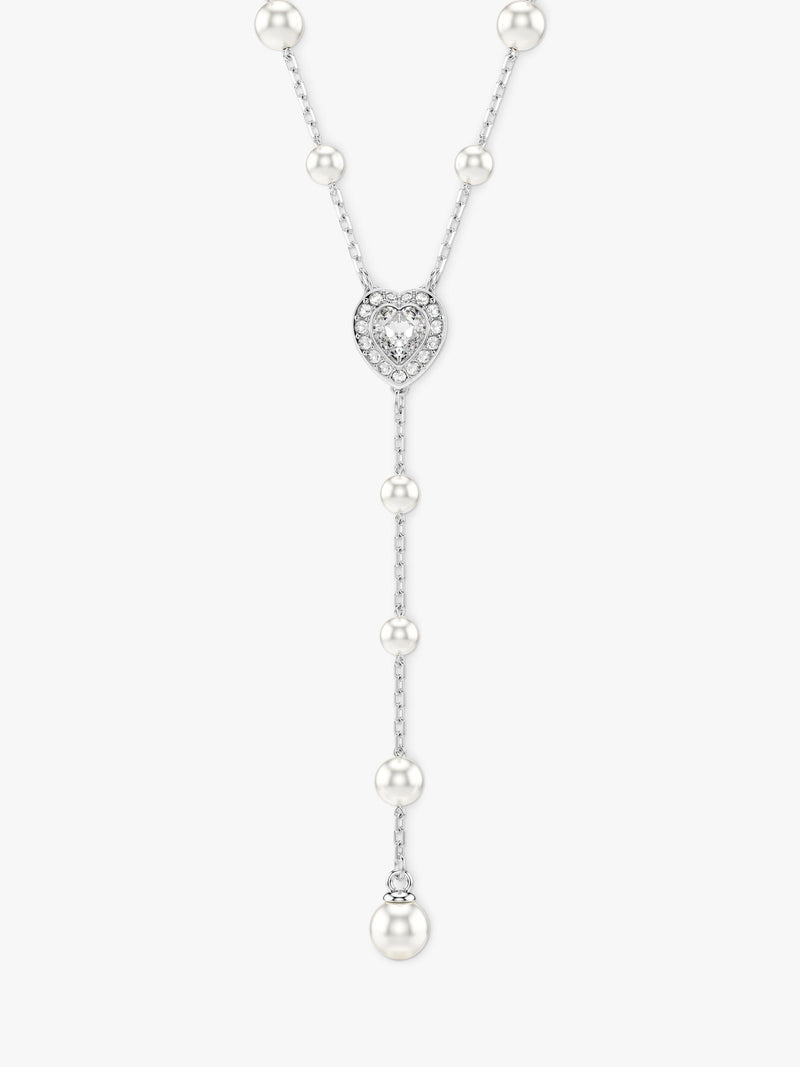 Swarovski crystal pearl heart necklace T-shaped pendant (British brand)