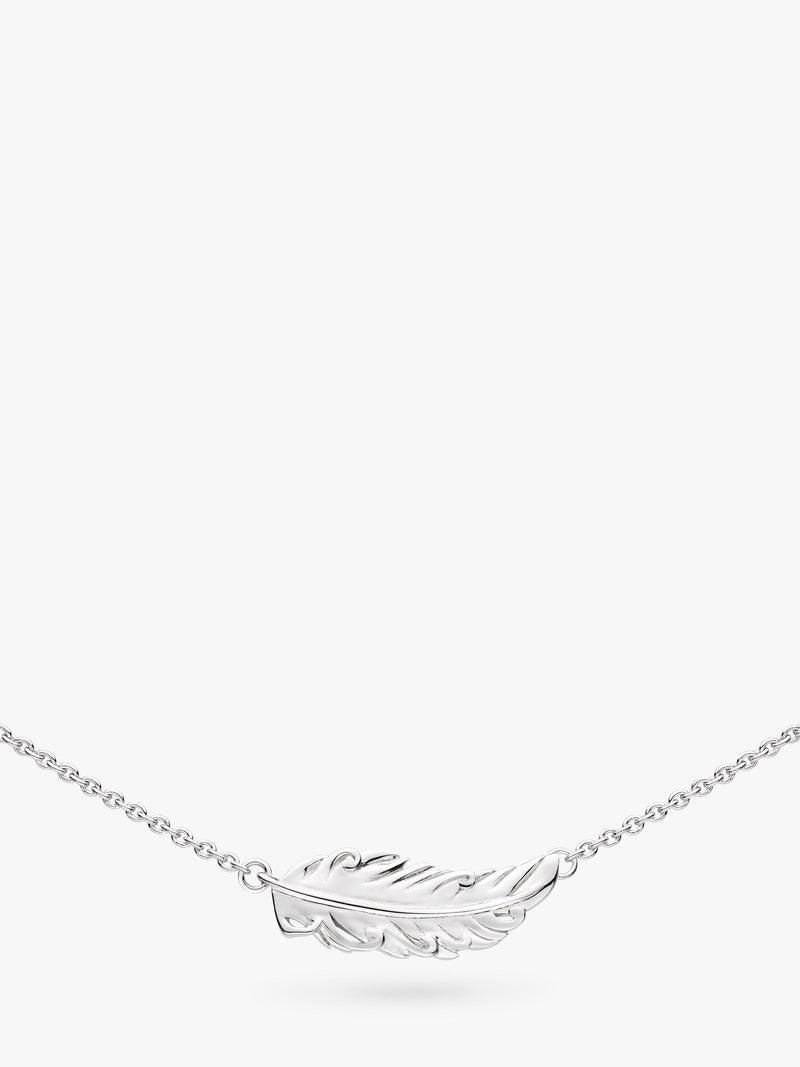 Feather Wisp Silver Plated Necklace