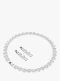 Swarovski crystal heart choker necklace with pavé halos (British brand)