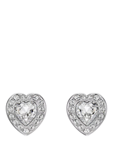 John Lewis Swarovski x Ariana Grande Crystal Heart Stud Earrings, Rhodium Plated- Buy online at McGrocer