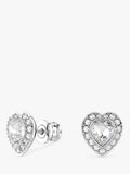 Swarovski crystal heart stud earrings rhodium plated 1cm, UK version