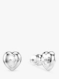 Swarovski crystal heart stud earrings rhodium plated 1cm, UK version