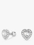 Swarovski crystal heart stud earrings rhodium plated 1cm, UK version