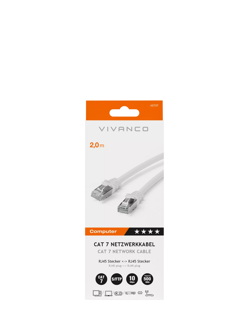 Vivanco Cat 7 Ethernet cable 2m, UK version