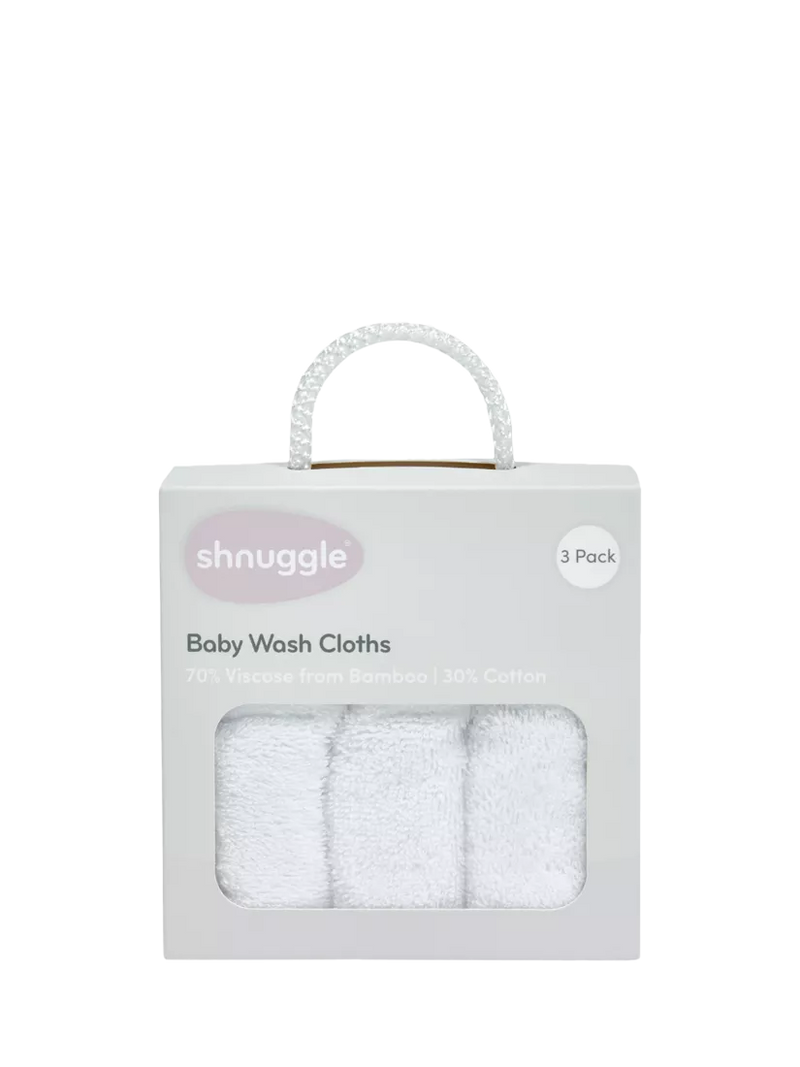 Shnuggle bamboo baby wash cloths pack of 3 - British product