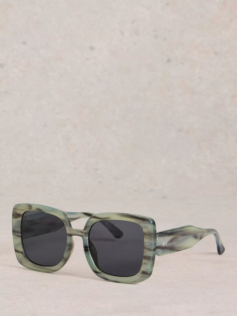 White Stuff oversized sunglasses Blue Havana Grey (British brand)