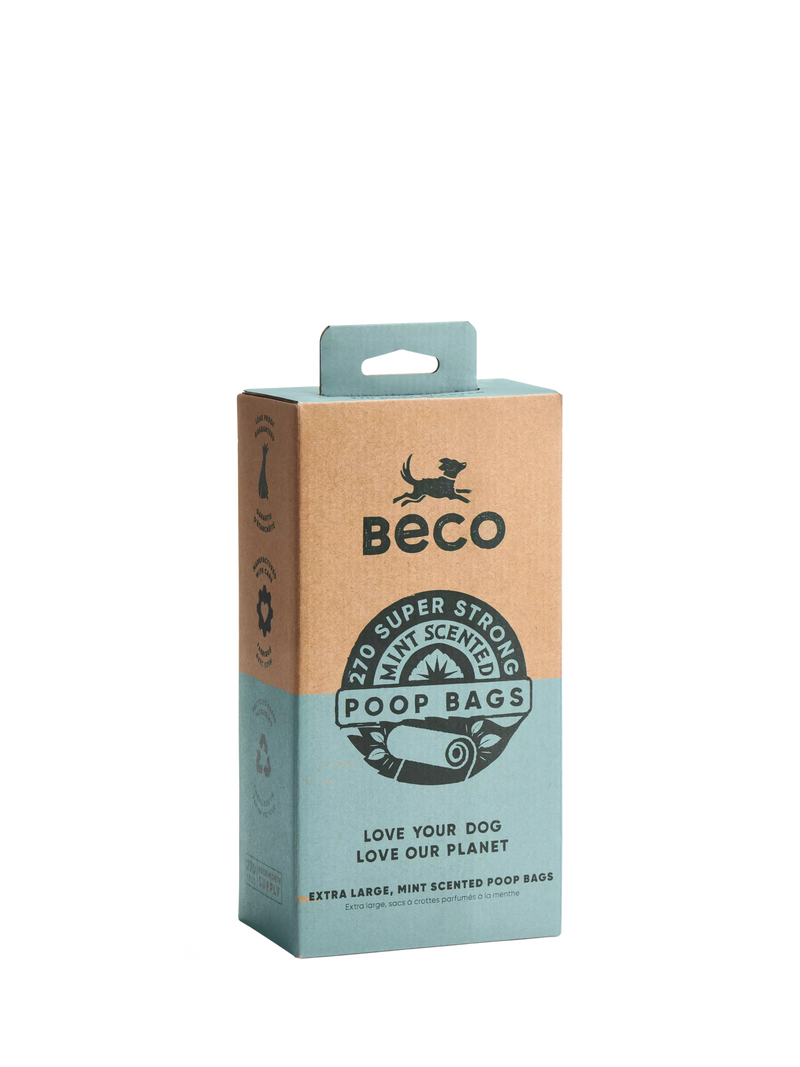 Beco Pets mint scented dog poop bags pack of 270 - British product
