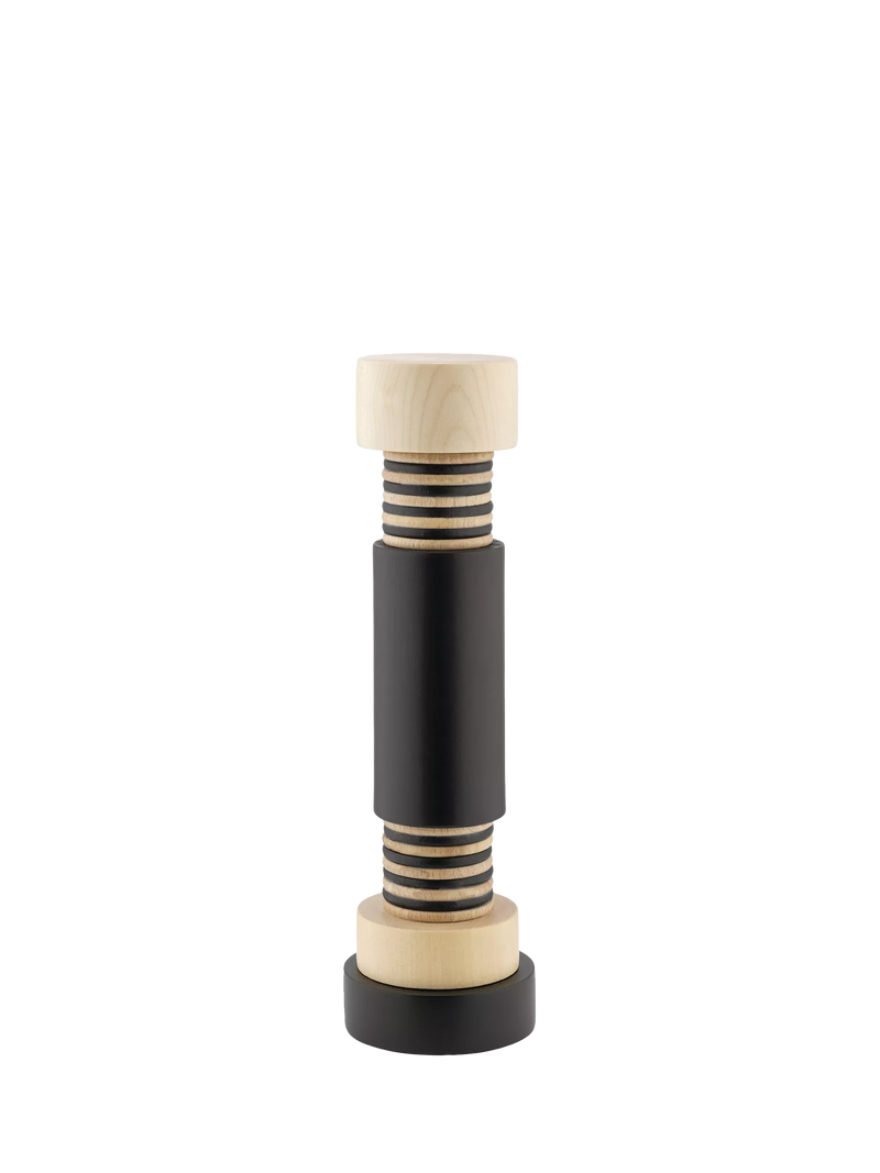 Alessi Twergi beechwood salt mill black 25cm, imported from the UK