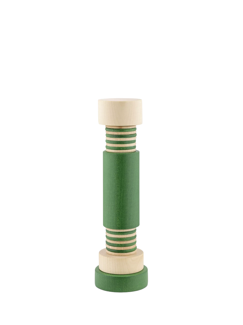 Alessi Twergi beech wood salt mill green 25cm - British product