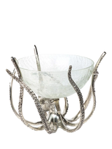 John Lewis Culinary Concepts Octopus Aluminium Stand and Glass Crackle Bowl- Buy online at McGrocer