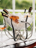 Culinary Concepts octopus aluminium stand glass crackle bowl, imported from the UK