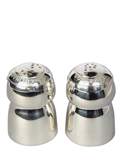 John Lewis Culinary Concepts Champagne Cork Salt and Pepper Shaker Cruet Set, Silver Plated- Buy online at McGrocer
