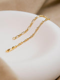 IBB 18ct yellow gold diamond cut Figaro chain bracelet 19cm (British brand)