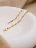 IBB 18ct yellow gold diamond cut Figaro chain bracelet 19cm (British brand)