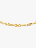 IBB 18ct yellow gold diamond cut Figaro chain bracelet 19cm (British brand)