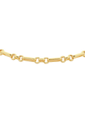 IBB 18ct yellow gold diamond cut Figaro chain bracelet 19cm (British brand)