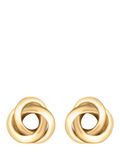 IBB 18ct yellow gold trinity knot stud earrings (British brand)