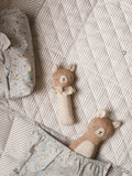 Avery Row Brave Bear organic cotton rattle soft toy, imported from the UK