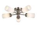 John Lewis Brompton 5 Arm Flush Ceiling Light, Pewter