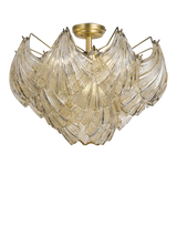 John Lewis John Lewis Deco Shell Glass Semi Flush Ceiling Light, Champagne- Buy online at McGrocer
