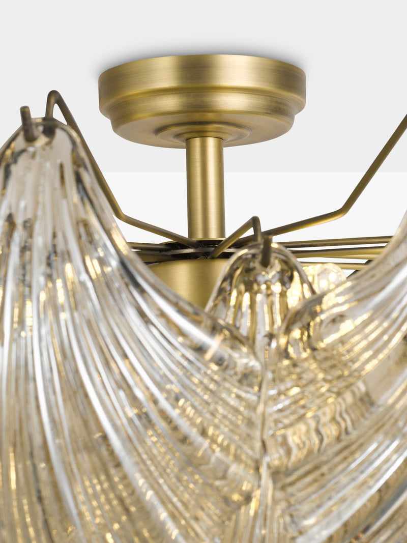 John Lewis Deco Shell glass semi flush ceiling light champagne, imported from the UK