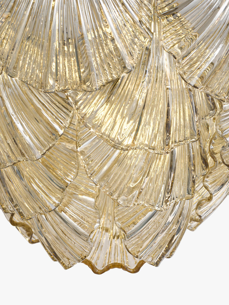 John Lewis Deco Shell glass semi flush ceiling light champagne, imported from the UK