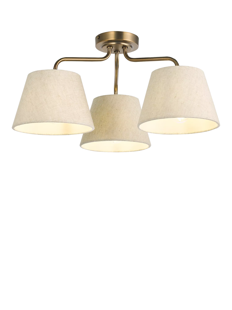 John Lewis Fulham 3 Arm Semi Flush Ceiling Light