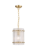 John Lewis John Lewis Textured Glass Hall Pendant Ceiling Light, Antique Brass, 130cm Drop- Buy online at McGrocer