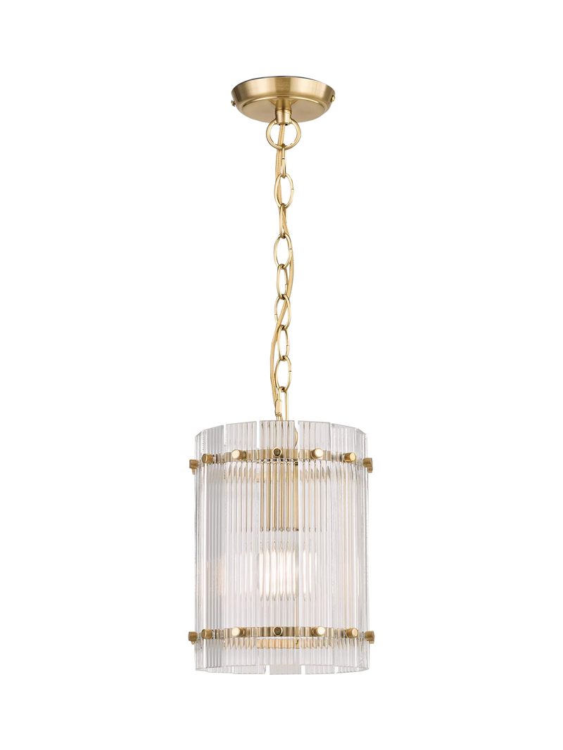 John Lewis textured glass hall pendant antique brass - British product