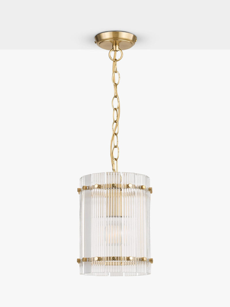 John Lewis textured glass hall pendant antique brass - British product