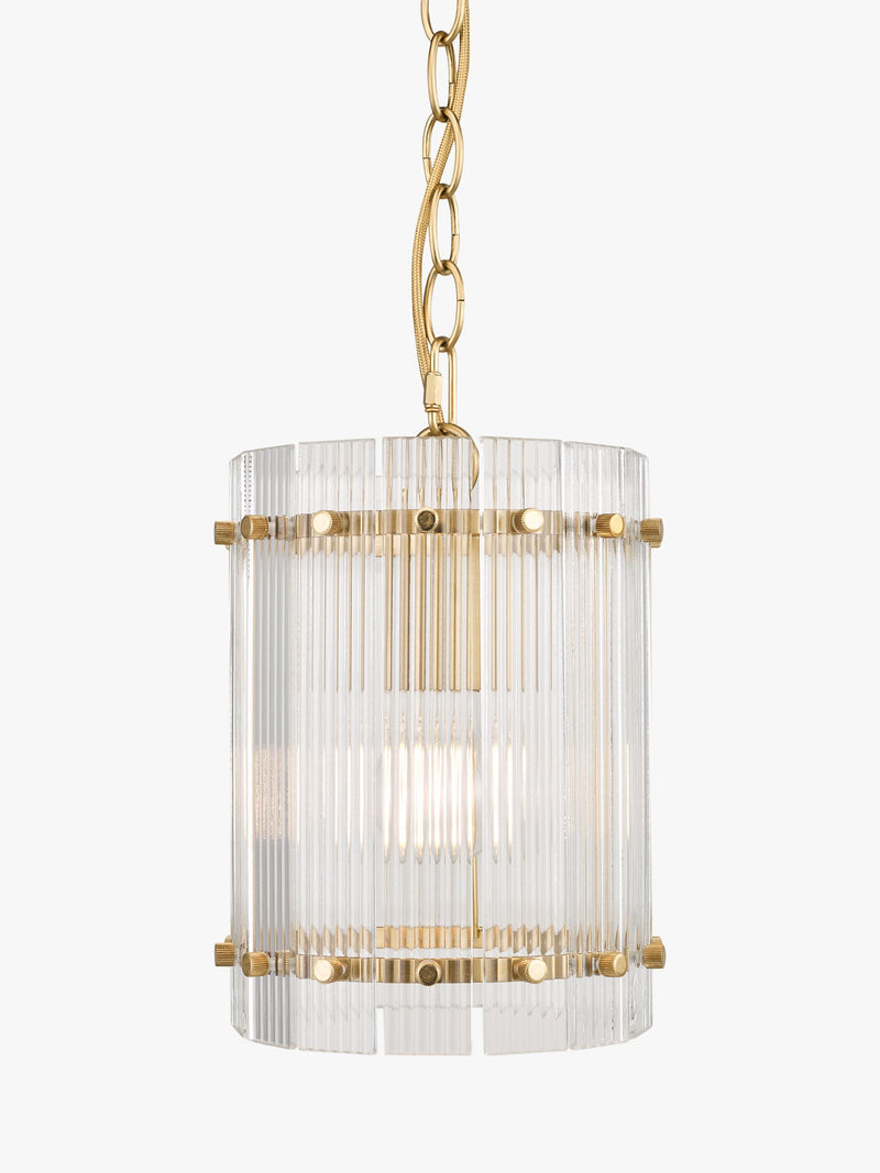 John Lewis textured glass hall pendant antique brass - British product
