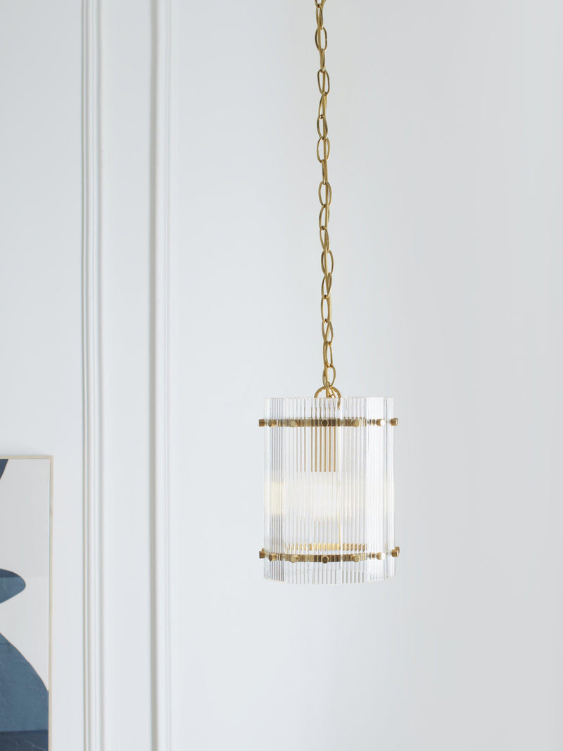 John Lewis textured glass hall pendant antique brass - British product