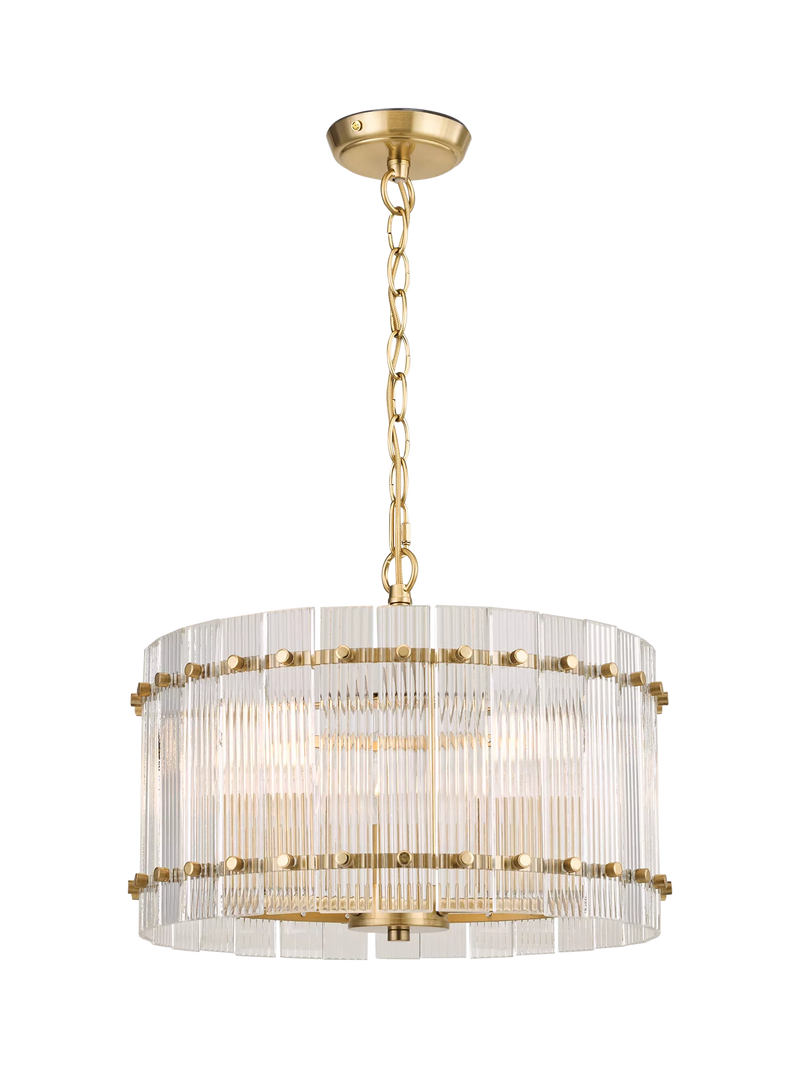 John Lewis textured glass pendant light antique brass (British brand)