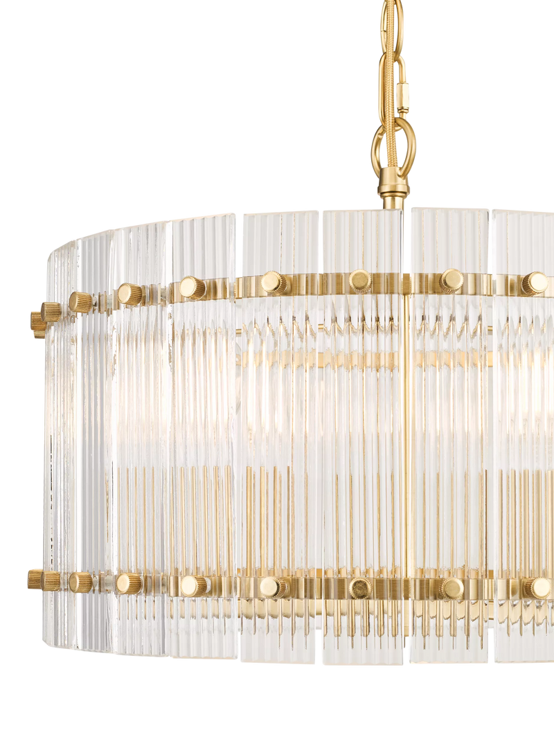John Lewis textured glass pendant light antique brass (British brand)