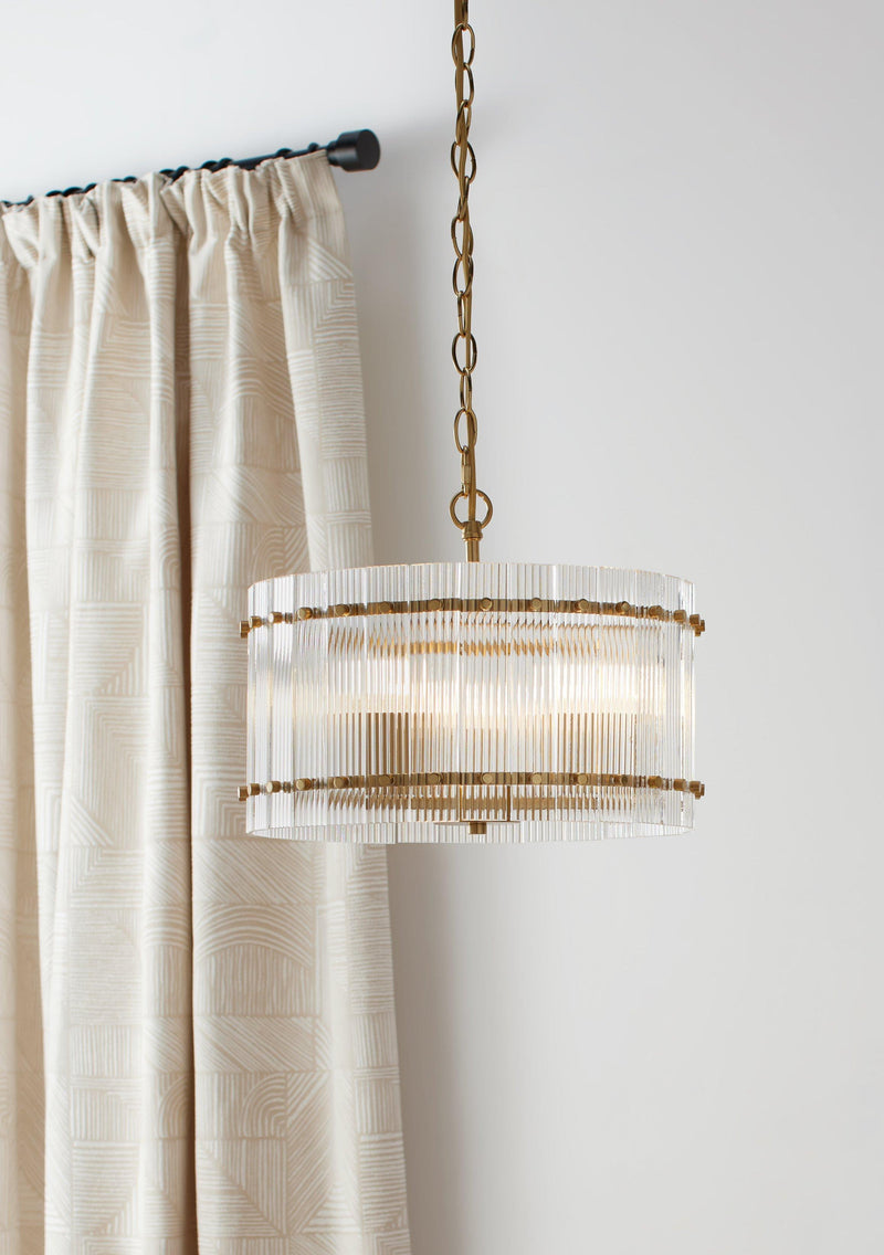 John Lewis textured glass pendant light antique brass (British brand)