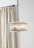 John Lewis textured glass pendant light antique brass (British brand)