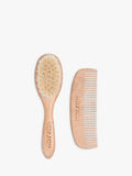 Baby Hairbrush and Comb Set with Soft Bristles and Wide-Tooth Comb